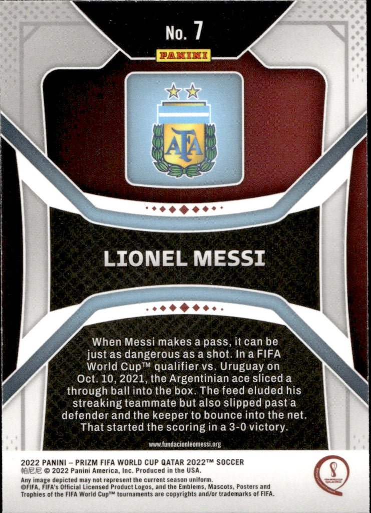 2022 Lionel Messi Panini Prizm World Cup Qatar #7 Argentina