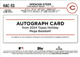 2024 Spencer Steer Topps Holiday AUTO AUTOGRAPH #HAC-SS Cincinnati Reds