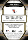 2024 Shane Bieber Topps Triple Threads JUMBO JERSEY AUTO 22/99 AUTOGRAPH RELIC #AJR-SB Cleveland Guardians