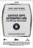 2025 Shay Whitcomb Topps Tribute ROOKIE AUTO 170/199 AUTOGRAPH RC #TA-SW Houston Astros