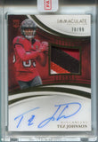 2025 Tez Johnson Panini Immaculate ROOKIE PATCH AUTO 70/99 AUTOGRAPH RELIC RC #122 Tampa Bay Buccaneers