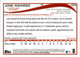 2014 Jose Ramirez Topps RED BORDER ROOKIE RC #424 Cleveland Indians *NRMT*