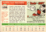 1955 Frank Sullivan Topps ROOKIE RC #106 Boston Red Sox BV $40