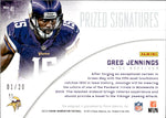 2013 Greg Jennings Panini Momentum PRIZED SIGNATURES AUTO 01/20 AUTOGRAPH #41 Minnesota Vikings