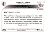 2022 Royce Lewis Topps Update Series ROOKIE GREEN FOIL 087/499 RC #US149 Minnesota Twins