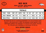 2024 Bo Nix Donruss Optic RATED ROOKIE RC 2014 RETRO SERIES #6 Denver Broncos