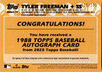 2023 Tyler Freeman Topps Series 1 BLACK BORDER ROOKIE 1988 TOPPS AUTO 105/199 AUTOGRAPH RC #88BA-TF Cleveland Guardians