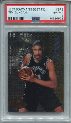 1997-98 Tim Duncan Bowman's Best PICKS ROOKIE RC PSA 8 #BP8 San Antonio Spurs HOF 6578