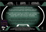 2008 Ozzie Smith Jose Reyes Hanley Ramirez Topps Triple Threads TRIPLE JERSEY BAT AUTO 18/18 AUTOGRAPH RELIC #TTARC-1 Cardinals Marlins Mets