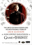 2022 Jack Gleeson as King Joffrey Baratheon Rittenhouse Game of Thrones Volume 2 RED INK AUTO AUTOGRAPH #_JAGL 2