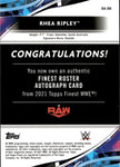 2021 Rhea Ripley Topps Finest ROSTER GOLD REFRACTOR AUTO 05/50 #RA-RR NXT