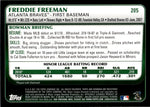2011 Freddie Freeman Bowman GOLD BORDER ROOKIE RC #205 Atlanta Braves 3