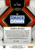 2022 Sasha Banks Panini Select WWE BLUE SIGNATURE SELECTIONS AUTO 45/49 AUTOGRAPH #SG-SBK Friday Night Smackdown