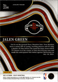 2021-22 Jalen Green Panini Select COURT SIDE #234 Houston Rockets