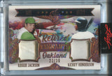 2021 Reggie Jackson Rickey Henderson Leaf Art of Sport RETIRED REMNANTS DUAL JERSEY 22/30 RELIC #RR-11 Oakland A's HOF