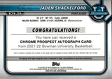 2021-22 Jaden Shackelford Bowman University Chrome 1ST BOWMAN ROOKIE REFRACTOR AUTO AUTOGRAPH #BCPA-JSH Oklahoma City Thunder