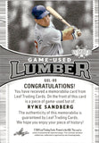 2024 Ryne Sandberg Leaf Lumer GAME-USED BAT 3/3 RELIC #GUL-89 Chicago Cubs HOF