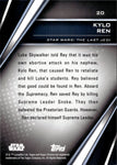 2023 Kylo Ren Topps Chrome Black BLUE REFRACTOR 74/75 #20 The Last Jedi