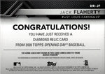 2020 Jack Flaherty Topps Opening Day DIAMOND RELIC BALLPARK DIRT #DR-JF St. Louis Cardinals