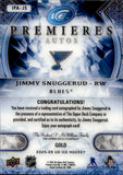 2025-26 Jimmy Snuggerud Upper Deck Ice PREMIERES ROOKIE AUTO 04/25 AUTOGRAPH RC #IPA-JS St. Louis Blues