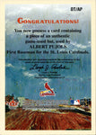 2005 Albert Pujols Fleer Diamond Tribute BAT RELIC #DT/AP St. Louis Cardinals