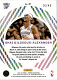 2023-24 Shai Gilgeous-Alexander Panini Phoenix ORANGE MYSTIQUE 16/49 #21 Oklahoma City Thunder MVP