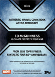 2026 Ed McGuinness Topps Finest REFRACTOR AUTO AUTOGRAPH #CB-EM Fantastic Four