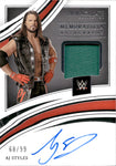 2022 AJ Styles Panini Immaculate WWE MEMORABILIA SHIRT AUTO 68/99 AUTOGRAPH RELIC #MA-AJS Monday Night Raw