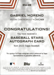 2023 Gabriel Moreno Topps ROOKIE BLACK BASEBALL STARS AUTO 187/199 AUTOGRAPH RC #BSA-GM Arizona Diamondbacks