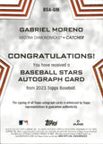 2023 Gabriel Moreno Topps ROOKIE BLACK BASEBALL STARS AUTO 187/199 AUTOGRAPH RC #BSA-GM Arizona Diamondbacks