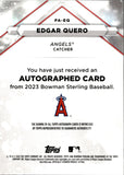 2023 Edgar Quero Bowman Sterling STERLING SILVER REFRACTOR AUTO 040/100 AUTOGRAPH #PA-EQ Anaheim Angels