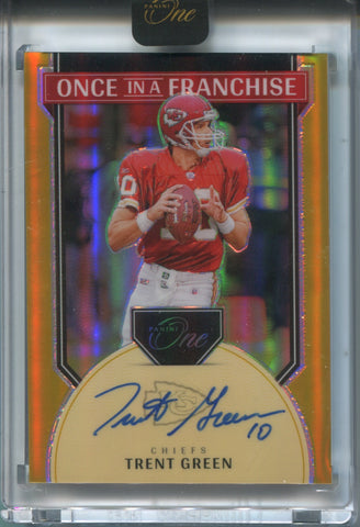 2024 Trent Green Panini One GOLD ONCE IN A FRANCHISE AUTO 10/10 JERSEY NUMBER AUTOGRAPH #351 Kansas City Chiefs