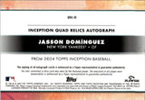 2024 Jasson Dominguez Topps Inception ROOKIE QUAD GLOVE JERSEY AUTO 05/25 AUTOGRAPH RELIC RC #QRA-JD New York Yankees
