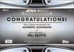 2021 Amy Sedaris Topps Star Wars Masterwork AUTO AUTOGRAPH #MWA-AS Peli Motto