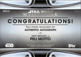 2021 Amy Sedaris Topps Star Wars Masterwork AUTO AUTOGRAPH #MWA-AS Peli Motto