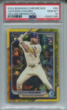 2024 Jackson Chourio Bowman Chrome Mega Box YELLOW REFRACTOR ROOKIE 34/75 RC PSA10 #69 Milwaukee Brewers 7185