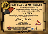 2001 J.D. Drew Fleer Showcase AUTO AUTOGRAPH #_JDDR St. Louis Cardinals
