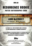 2025 Ladd McConkey Topps Resurgence ROOKIE JUMBO JERSEY AUTO AUTOGRAPH RELIC RC #RPA-LM Los Angeles Chargers