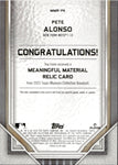 2023 Pete Alonso Topps Museum Collection MEANINGFUL MATERIAL JERSEY 17/35 RELIC #MMR-PA New York Mets