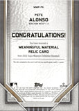 2023 Pete Alonso Topps Museum Collection MEANINGFUL MATERIAL JERSEY 17/35 RELIC #MMR-PA New York Mets