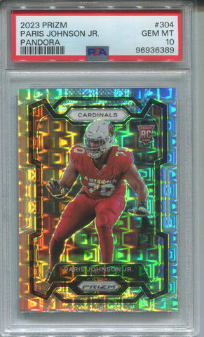 2023 Paris Johnson Jr. Panini Prizm PANDORA ROOKIE 356/400 RC PSA 10 #304 Arizona Cardinals 6389