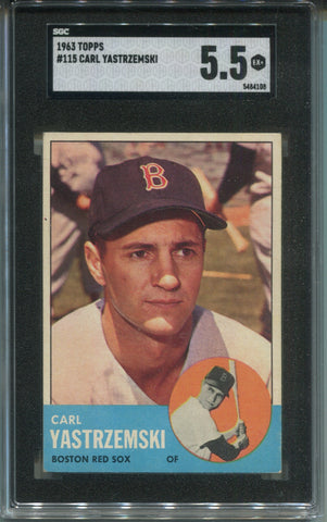 1963 Carl Yastrzemski Topps SGC 5.5 #115 Boston Red Sox HOF 4108