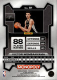 2023-24 Victor Wembanyama Panini Prizm MONOPOLY ROOKIE RC #81 San Antonio Spurs