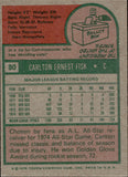 1975 Carlton Fisk Topps #80 Boston Red Sox HOF