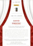 2016 David Freese Panini Immaculate RUBY RED JUMBO JERSEY 12/15 RELIC #ISD-DF St. Louis Cardinals