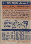 1972-73 Rick Barry Topps #44 Golden State Warriors HOF BV $20