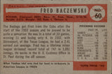 1954 Fred Baczewski Bowman ROOKIE RC #60 Cincinnati Reds BV $15