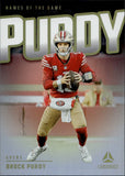 2024 Brock Purdy Panini Luminance SP NAMES OF THE GAME #NG-BPY San Francisco 49ers