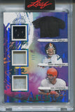 2026 Ken Stabler Terry Bradshaw Ken Anderson Leaf Art of Sport ARTIST 3 BLUE FOIL TRIPLE JERSEY 7/7 RELIC #A3-21 Raiders Steelers Browns