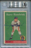 1958 Harry Hanebrink Topps BAS AUTHENTIC AUTO AUTOGRAPH #454 Milwaukee Braves 8141